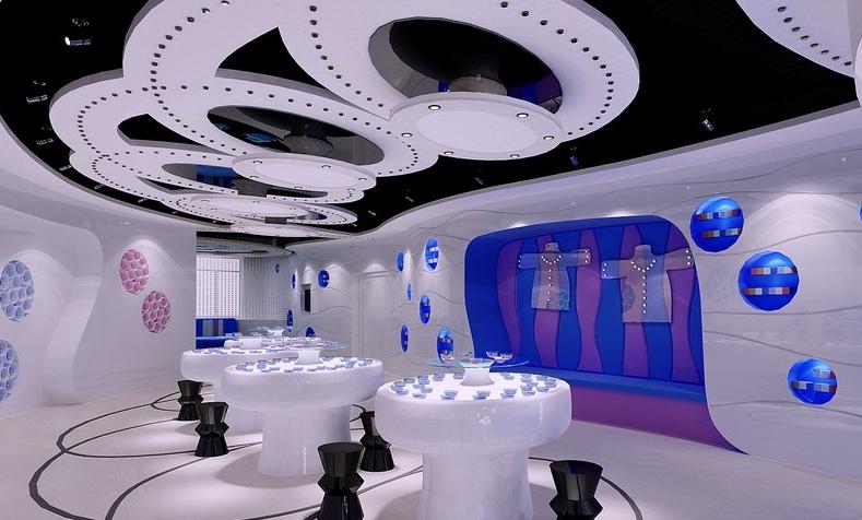 企业办公室展厅的设计案便效果图