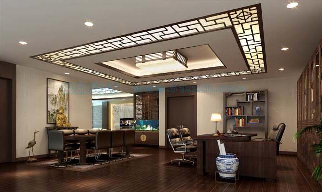 广州开发区装修公司董事长办公室装修效果图