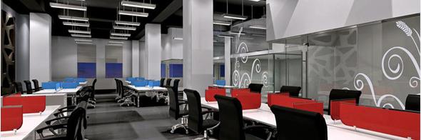 现代新型材料装修的办公室